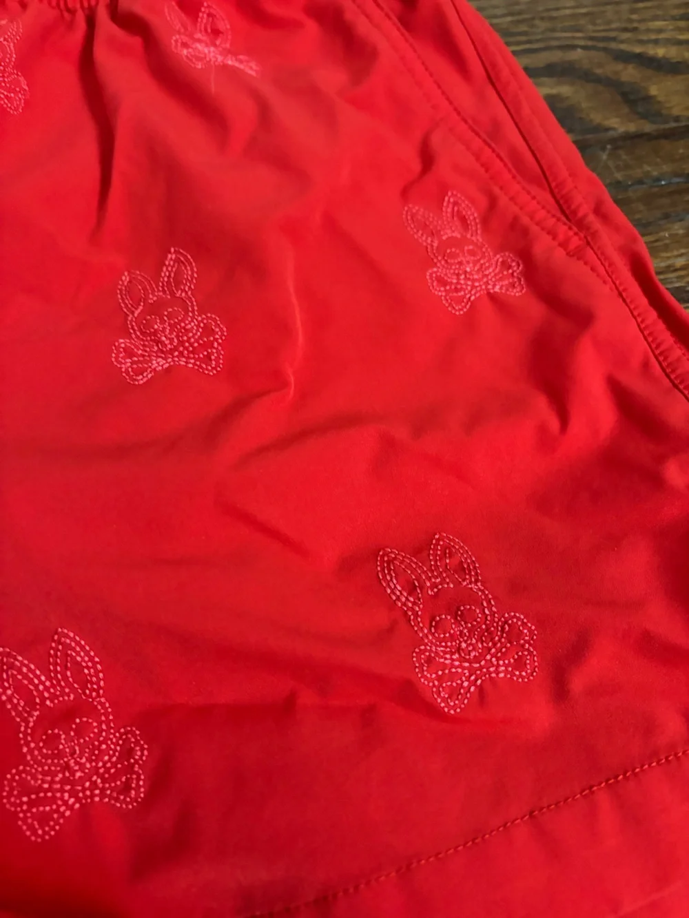 Psycho Bunny Men's Red Swim Trunks with  Drawstring Size XS